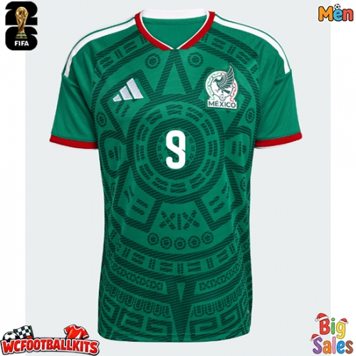 Mexico Raul Jimenez #9 Replica Home Stadium Shirt World Cup 2026 Short Sleeve